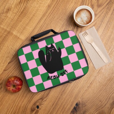 Funny cat lunch bag, sarcastic Kawaii cat lunch bag, cool trendy cat lover gift