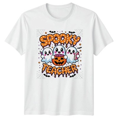Maglietta Spooky Teacher Halloween Holidays da uomo maglietta donna grafica...