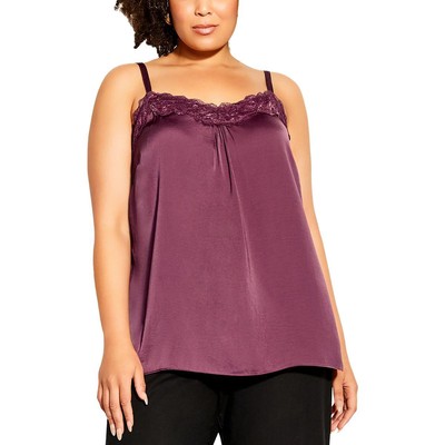 Женская блузка City Chic красного цвета с регулируемой посадкой из полиэстера Cami Plus XS 14 BHFO 4218