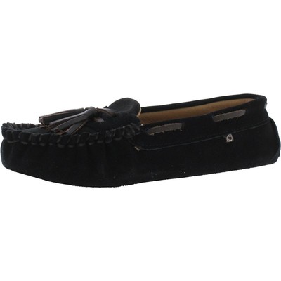 Женские мокасины Lamo Leah черного цвета без шнуровки с кисточками 6 Medium (B,M) BHFO 8564