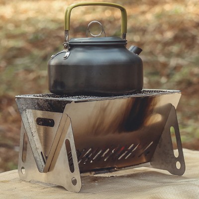 Folding Grill Outdoor Stainless Steel Wood Stove Burner Portable Camping MeLBo