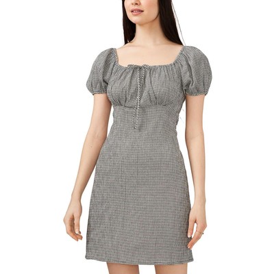 

Женское мини-платье с квадратным вырезом и бантом Riley - Rae BHFO 8737, Черный