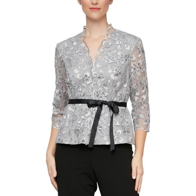 

Женская серая блузка с блестками Alex Evenings, рубашка Petites  BHFO 3587, Dove