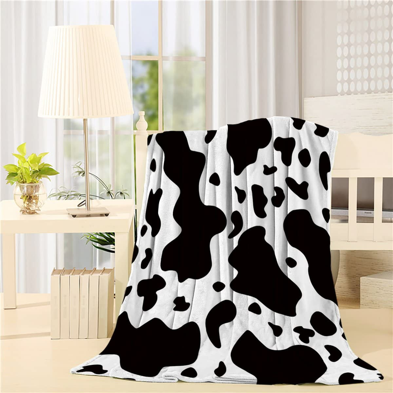 Cow Throw Blanket Soft Cozy Fall Fleece Cow Print Blanket for Couch Bed Camping