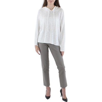 

Женская белая укороченная толстовка с капюшоном из органического льна Eileen Fisher, домашняя одежда  BHFO 8133, Белый