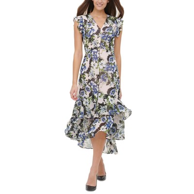 

Женское платье миди Tommy Hilfiger с оборками и цветочным принтом для особых случаев BHFO 5598, Multi