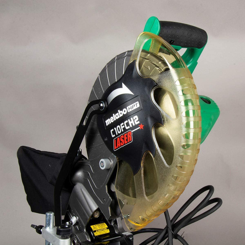 Metabo HPT 10-Inch Miter Saw | Laser Marker | Single Bevel | Compound | 15-Amp M