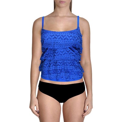 

Женский синий многоуровневый пляжный топ крючком Jones New York Tankini Swim Top  BHFO 8150, Royal