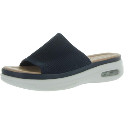 Mysoft Womens Navy Cushioned Footbed Slide Sandals 9 Medium (B,M) BHFO 4205