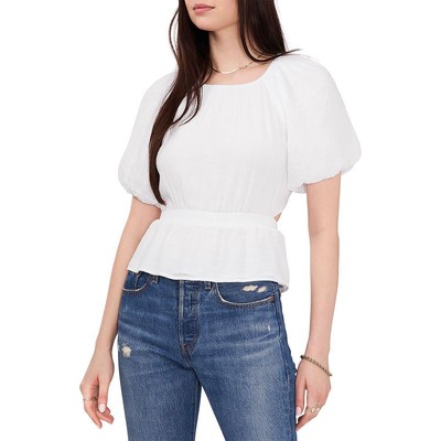 1.State Womens White Pleated Puff Sleeve Raglan Blouse Shirt XXL BHFO 4470