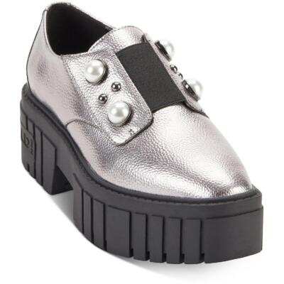 

Женские туфли-оксфорды Karl Lagerfeld Paris Raza без шнурков на платформе BHFO 0981, Silver tumbled metallic, Raza