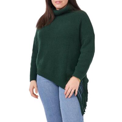 

Женский зеленый асимметричный свитер с высоким воротником Vince Camuto Plus  BHFO 1552, Windsor moss