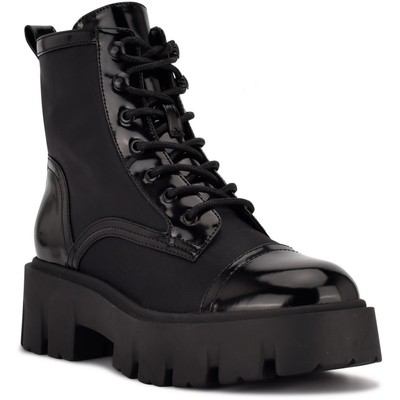 Женские ботинки Nine West Obri 2 черного цвета в армейском стиле на шнуровке 5.5 Medium (B, M) BHFO 2042