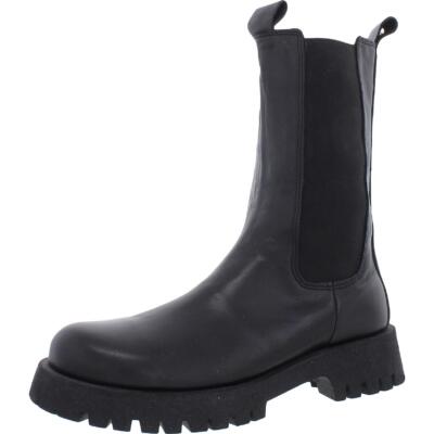 

Ботинки Steve Madden Womens Char с кожаной подошвой без застежек до середины икры Туфли BHFO 0870, Черный, Char