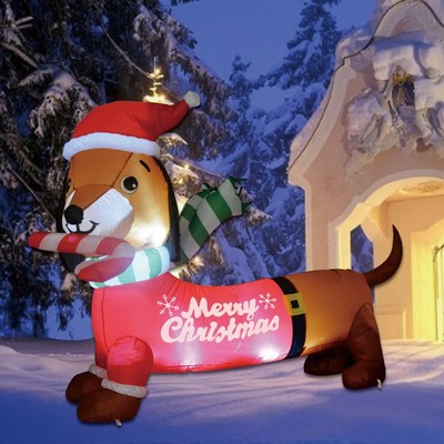 5 Ft Long Outdoor Inflatable Christmas Dachshund Wiener Dog Blow