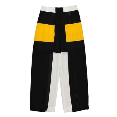 Pre-owned Burberry Deep Saffron Colorblock Jane Tailored Trousers In Yellow