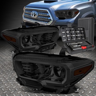 ДЛЯ 16-20 TOYOTA TACOMA ДЫМЧАТЫЙ КОРПУС, ЯНТАРНАЯ УГЛОВАЯ ФАРА ПРОЕКТОРА + НАБОР ИНСТРУМЕНТОВ