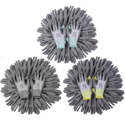 24 Paar Mechanikerhandschuhe PU Garten Montagehandschuhe Arbeitshandschuhe M-XL