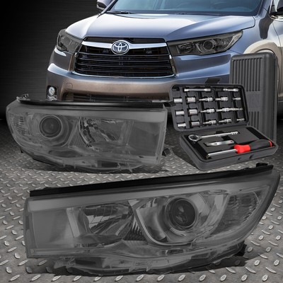 ДЛЯ 14-16 TOYOTA HIGHLANDER ДЫМЧАТАЯ ПРОЗРАЧНАЯ БОКОВАЯ ФАРА ПРОЕКТОРА + НАБОР ИНСТРУМЕНТОВ