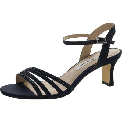 

Nina Womens Navy Open Toe Singback Dress Sandals Shoes 7 Medium (B,M) BHFO 0518, BHFO