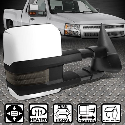 ДЛЯ 99-02 TAHOE/YUKON ХРОМИРОВАННОЕ ПРАВОЕ БУКСИРОВОЧНОЕ ЗЕРКАЛО С ЭЛЕКТРОПРИВОДОМ + ОБОГРЕВОМ + ЗАТЕМНЕННЫМ СВЕТОДИОДНЫМ СИГНАЛОМ