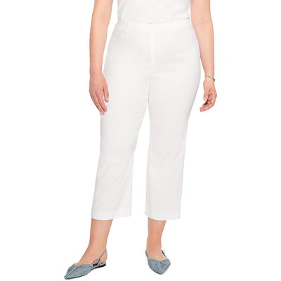 Женские брюки Nic + Zoe Womens Wonderstreet, белые однотонные широкие брюки, 22W BHFO 0404