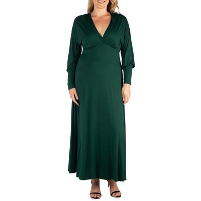 24seven Comfort Apparel Женское зеленое трикотажное вечернее платье Gown Plus 3X BHFO 3422