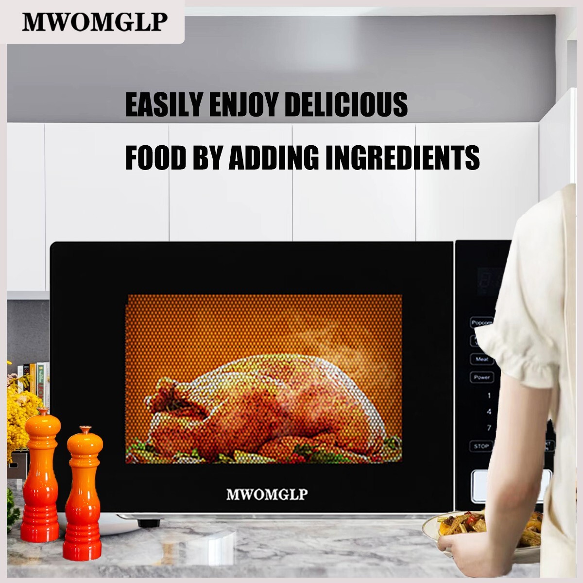 MWOMGLP 17.59qt 1100W microwave oven stainless steel white