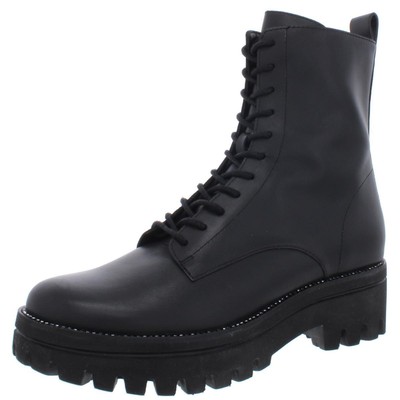 

Dolce Vita Женские черные кожаные ботинки на шнуровке Prym 9, средний (B,M) BHFO 5849, Black leather, Prym