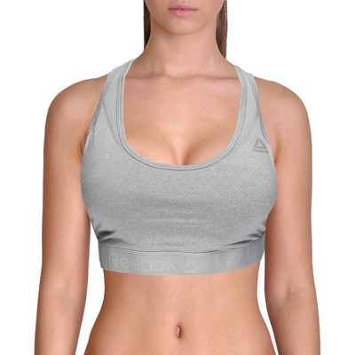 

Женский спортивный бюстгальтер Reebok Grey Racerback со съемной подкладкой Athletic  BHFO 3674, Grey heather