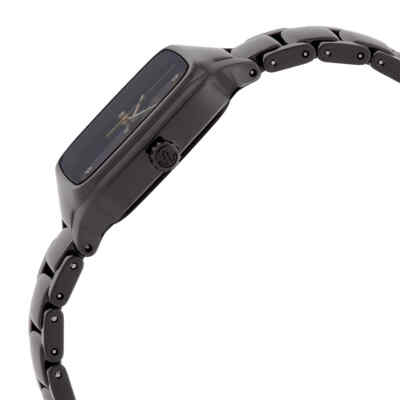 Pre-owned Rado True Quartz Diamond Black Dial Ladies Watch R27080722