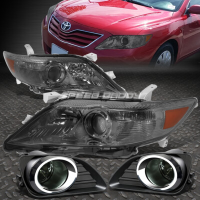 ДЫМЧАТО-ЯНТАРНЫЕ ПРОЕКТОРНЫЕ ФАРЫ + ПРОТИВОТУМАННЫЕ ФАРЫ + ВЫКЛЮЧАТЕЛЬ + РАМКА ДЛЯ TOYOTA CAMRY 10-11