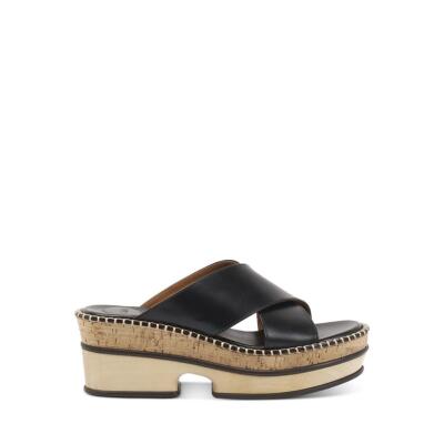 Pre-owned Chloé Chloe Womens Laia Open Toe Wedges Slip On Mule Sandals Sandals Bhfo 5403 In Black