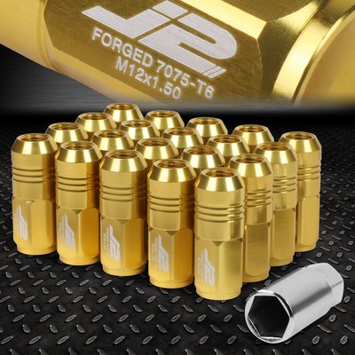 J2 ENGINEERING 7075 АЛЮМИНИЙ M12X1.5 20ШТ 50 ММ ГАЙКА С ЗАКРЫТЫМ НАКОНЕЧНИКОМ + ПЕРЕХОДНИК ЗОЛОТОЙ