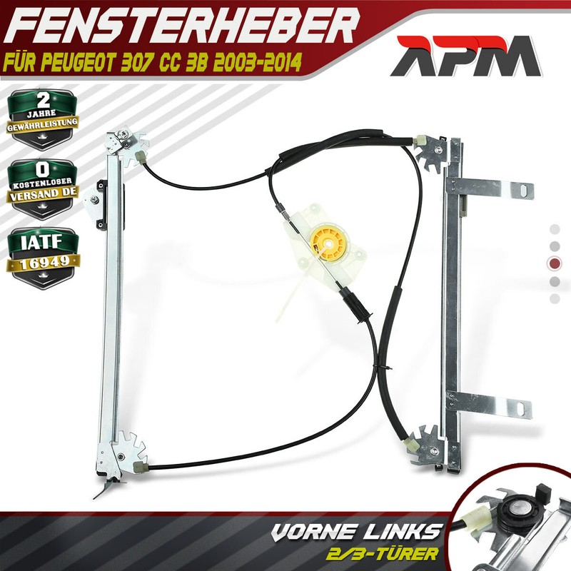 Fensterheber Vorne Links 2/3-TÃ¼Rer FÃ¼R Peugeot 307 Cc 03-14 9221w0