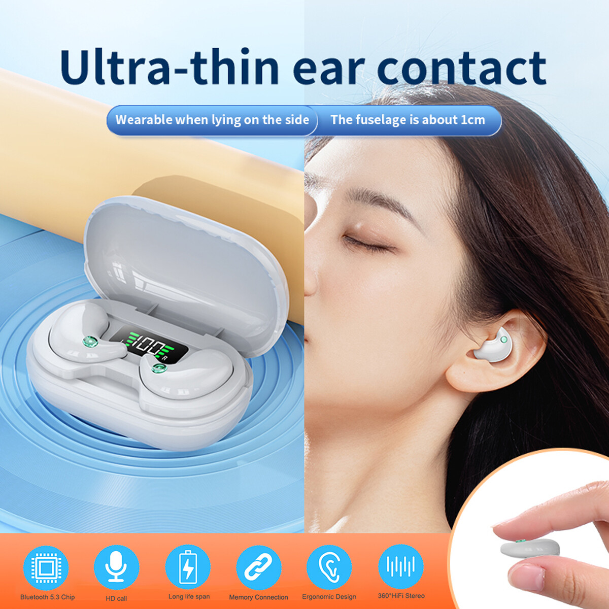 Bluetooth 5.3 Headset Waterproof Earphone