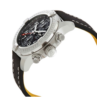 Pre-owned Breitling Avenger Chronograph Gmt Automatic Chronometer Black Dial Men's Watch