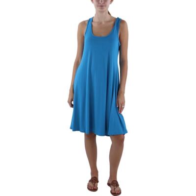 24seven Comfort Apparel Женское платье миди на бретелях с круглым вырезом и длиной до колен BHFO 3390