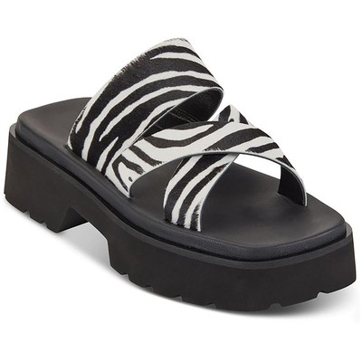 

Женские сандалии на платформе DKNY Rydel, черно-белые из телячьего волоса, размер 9, средний (B,M) BHFO 4021, Black/white