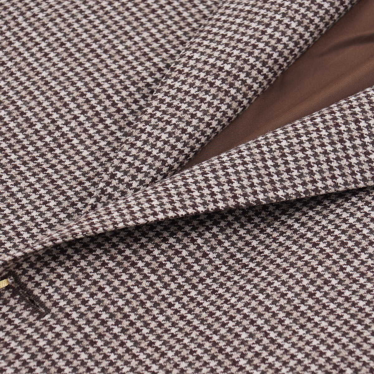 Pre-owned Canali Classic-fit Houndstooth Check Flannel Wool Sport Coat 40r (eu 50) In Brown