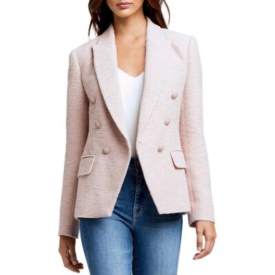 

LAgence Женский розовый текстурированный двубортный пиджак Kenzie  BHFO 4757, Petal