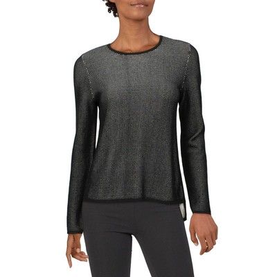 Женская черная футболка с круглым вырезом и текстурой Eileen Fisher, XXS BHFO 2516