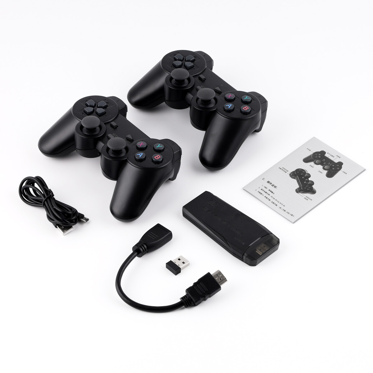 4K TV Game Stick 64GB 20000+ Video Game Consoles For PS1 w/2x Wireless Gamepad