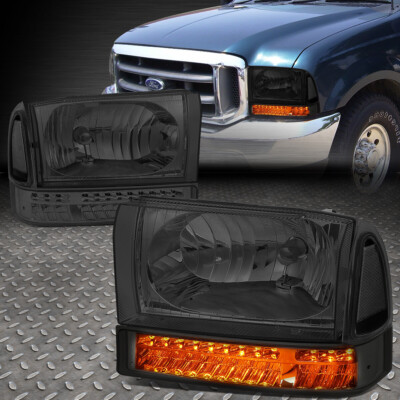 ДЛЯ FORD SUPER DUTY 1999-2004 ГОДОВ ВЫПУСКА ПАРА ДЫМЧАТЫХ/ПРОЗРАЧНЫХ ФАР + СВЕТОДИОДНЫЕ УКАЗАТЕЛИ ПОВОРОТА