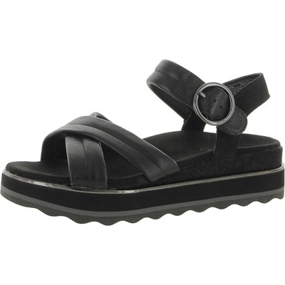 

Женские черные кожаные сандалии на танкетке Vionic Reyna 7 Medium (B,M) BHFO 6303, Black leather suede