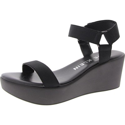 Anne Klein Womens Black Stretch Open Toe Ankle Strap 9 Medium (B,M) BHFO 7352