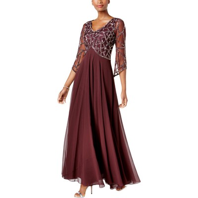 

Женское фиолетовое вечернее платье J Kara для особых случаев  BHFO 6900, Wine/mercury