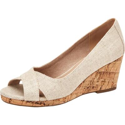 

Женские туфли на танкетке Charter Club Toniief Metallic 9.5 Medium (B,M) BHFO 2543, Platino