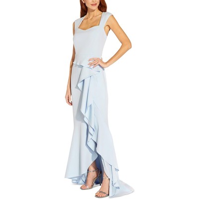 Женское синее вечернее платье с вырезом Adrianna Papell, 14 BHFO 7518