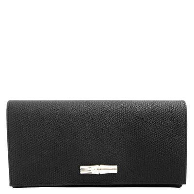 Pre-owned Longchamp Roseau Black Ladies 3.9 X 7.7 In Wallets L3146hpn001 L3146hpn001
